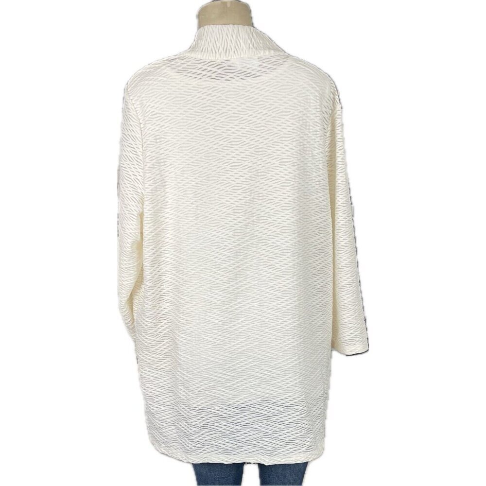 JM Collection +2X Eggshell Mesh Textured Weave Op… - image 4